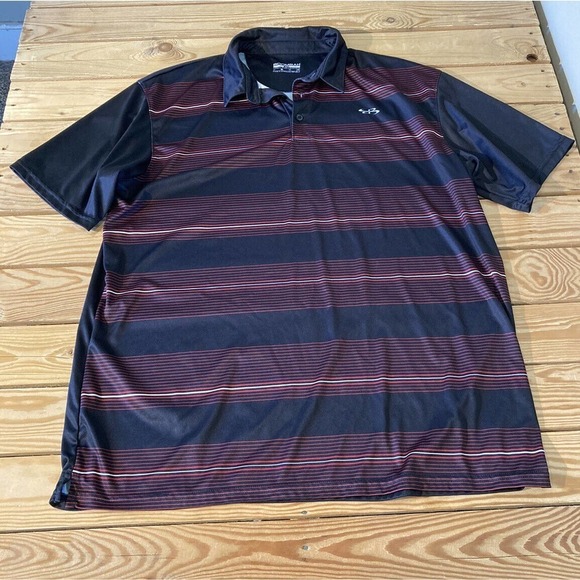 Boombah Stripe Polo Golf Shirt Size 2XL Men’s Black Red Short Sleeve - Picture 1 of 5
